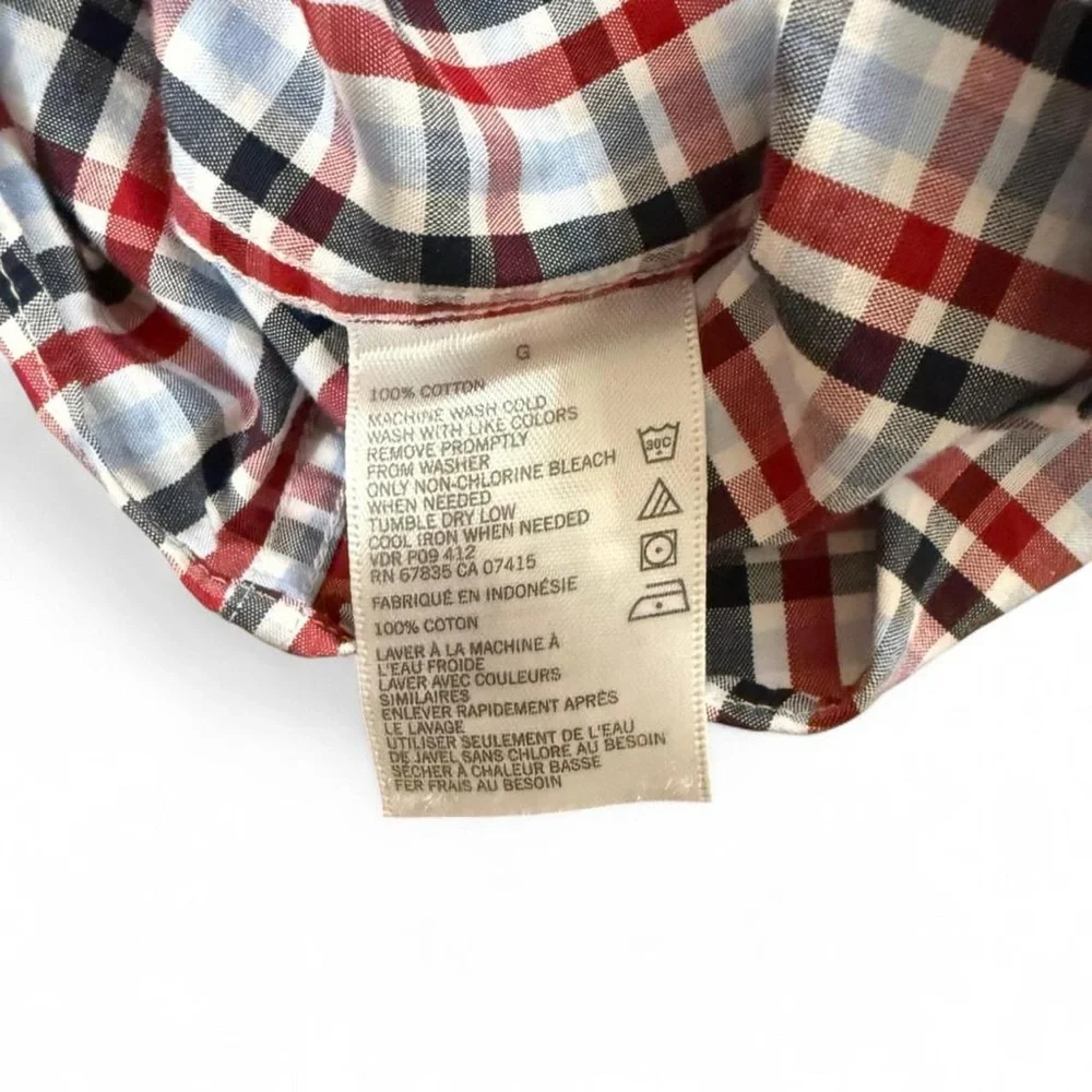 Nautica red and blue plaid button down long sleeve shirt Size L - Picture 7 of 8
